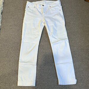 Hudson White Skinny Jeans with Small Ankle Roll - 29